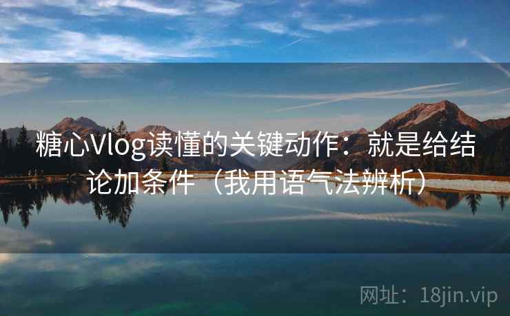 糖心Vlog读懂的关键动作：就是给结论加条件（我用语气法辨析）